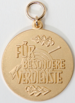Deumer Schützen Medaille-mit Gravur Für besondere Verdienste mit Aufhänger 