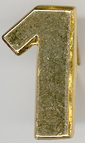 Abzeichen Zahl  "1" gold