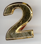 Abzeichen Zahl  "2" gold