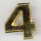 Abzeichen Zahl  "4" gold