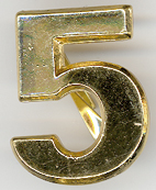 Abzeichen Zahl  "5" silber