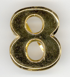 Abzeichen Zahl  "8" gold